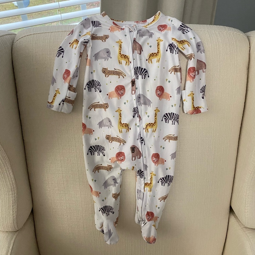 Caden Lane “Safari Party” zipper footie